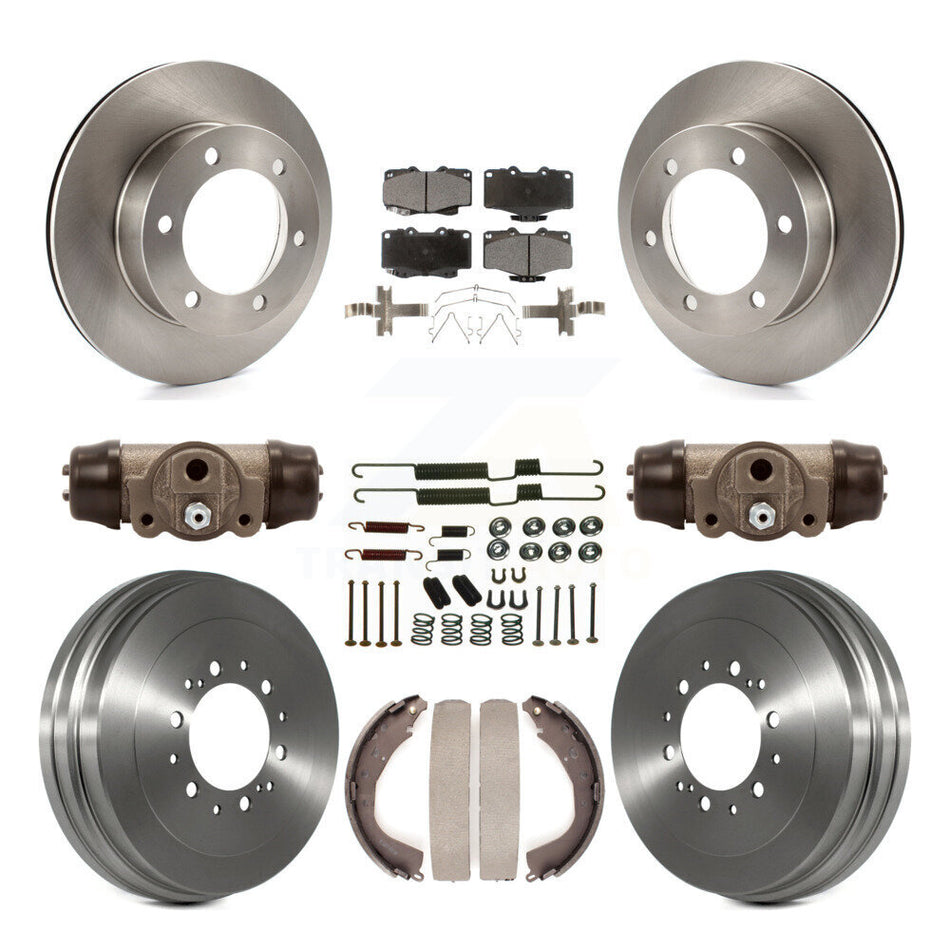 Front Rear Disc Brake Rotors Ceramic Pads And Drum Kit (9Pc) For 2002 Toyota 4Runner Limited SR5 With 15" Factory Wheels K8T-102951
