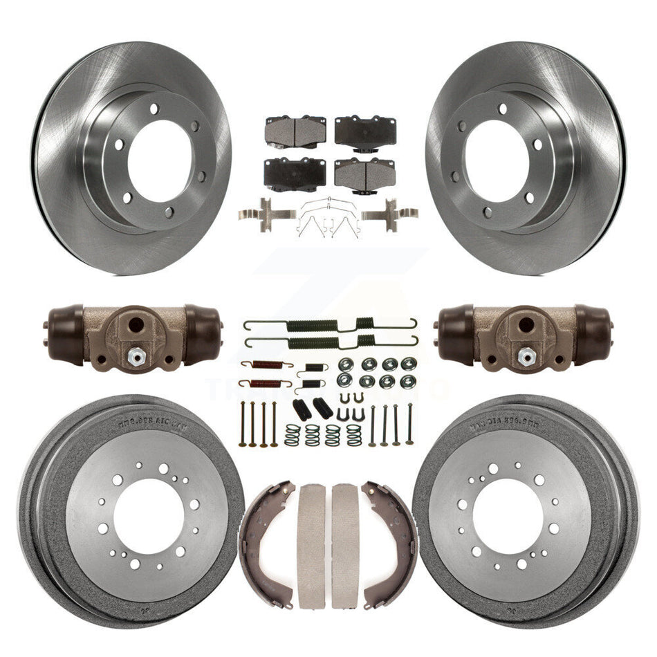 Front Rear Disc Brake Rotors Ceramic Pads And Drum Kit (9Pc) For 2001 Toyota 4Runner Limited Base SR5 With 16" Factory Wheels K8T-102956