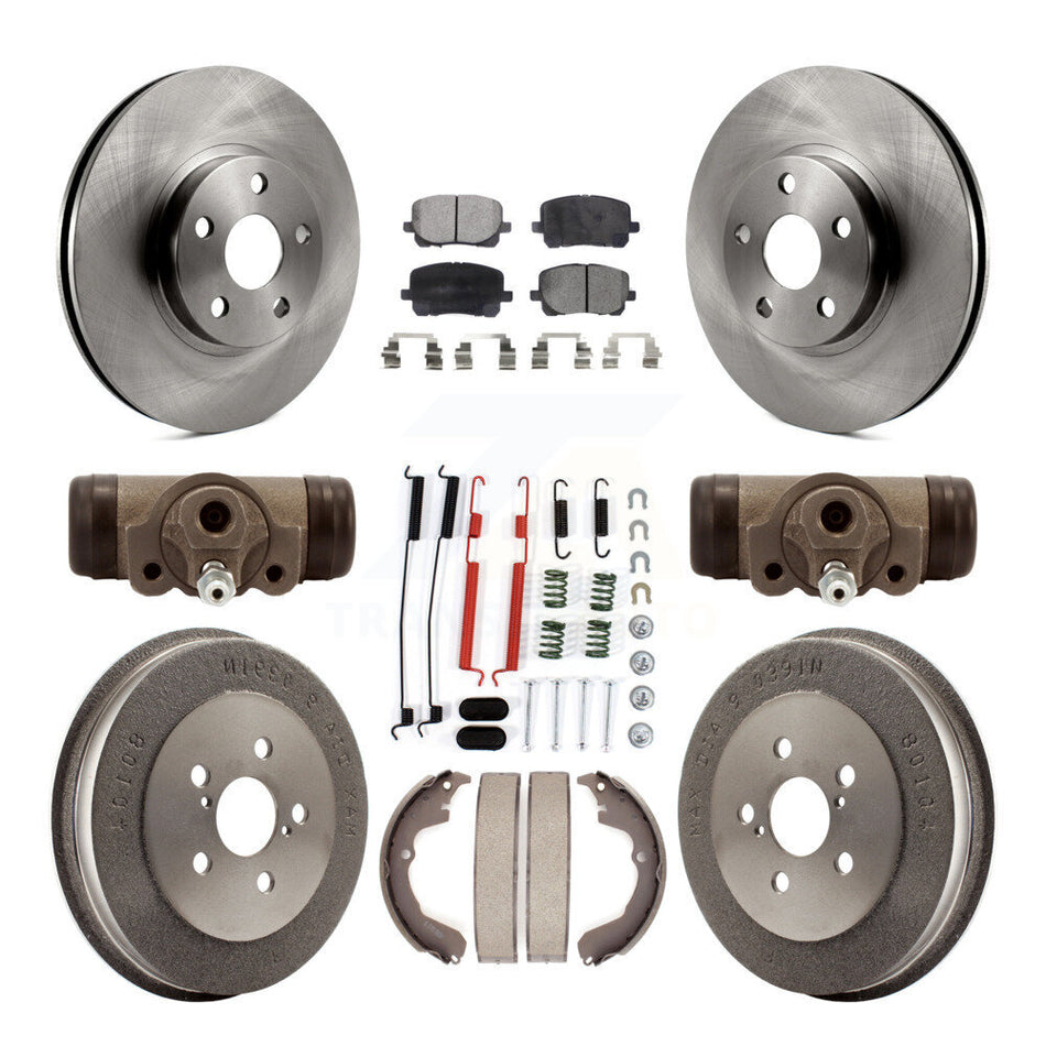 Front Rear Disc Brake Rotors Ceramic Pads And Drum Kit (9Pc) For Toyota Matrix Pontiac Vibe K8T-102964