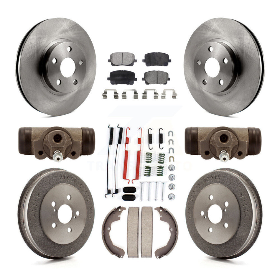 Front Rear Disc Brake Rotors Ceramic Pads And Drum Kit (9Pc) For Toyota Matrix Pontiac Vibe K8T-102964