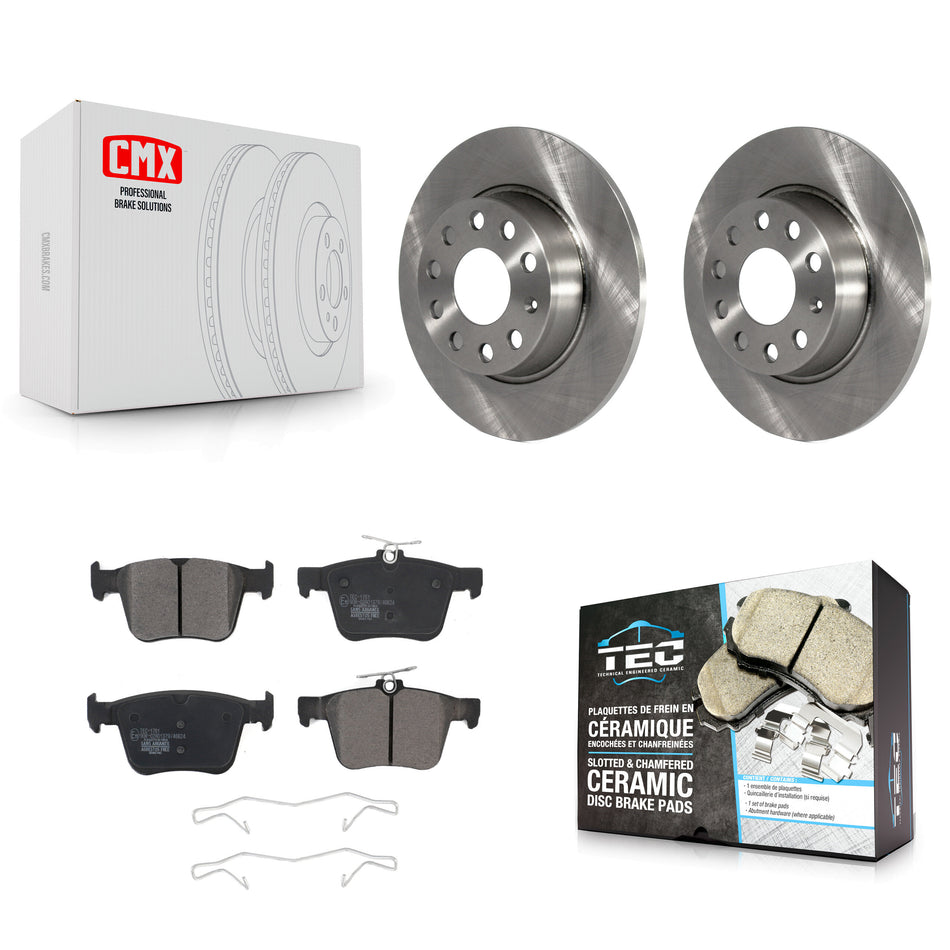 Rear Disc Brake Rotors And Ceramic Pads Kit For Audi A3 Quattro Volkswagen e-Golf Sportback e-tron K8T-102984