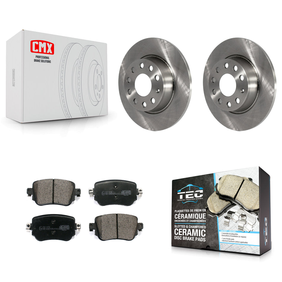 Rear Disc Brake Rotors And Ceramic Pads Kit For Volkswagen Passat GTI Golf SportWagen Alltrack K8T-102985