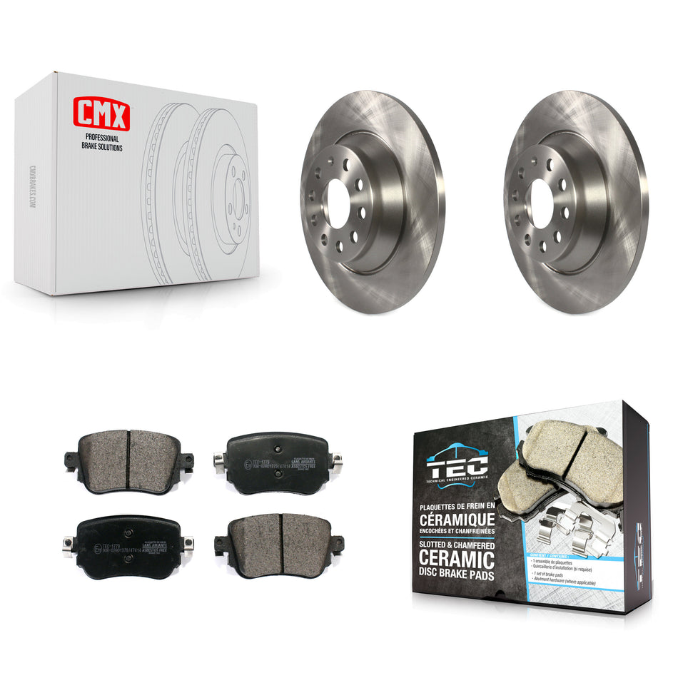 Rear Disc Brake Rotors And Ceramic Pads Kit For 2016-2018 Audi Q3 Quattro K8T-102994