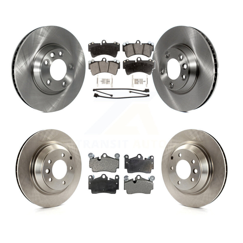 Front Rear Disc Brake Rotors And Ceramic Pads Kit (6Pc) For 2011-2012 Audi Q7 With 358mm Diameter Rotor K8T-103002