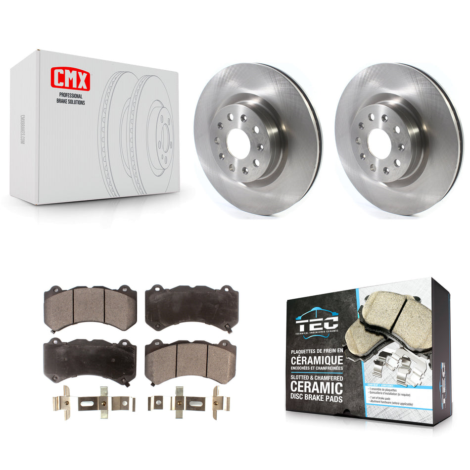 Front Disc Brake Rotors And Ceramic Pads Kit For 2016 Cadillac CTS Vsport Premium with RWD K8T-103029