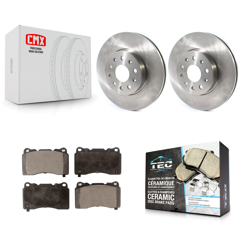 Front Disc Brake Rotors And Ceramic Pads Kit For Chevrolet Camaro Cadillac CTS CT6 K8T-103031
