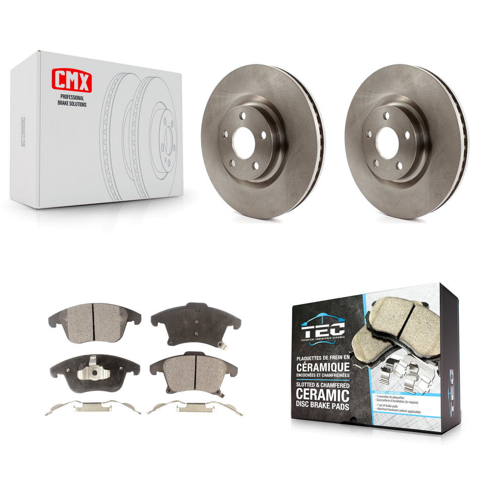 Front Disc Brake Rotors And Ceramic Pads Kit For 2019-2020 Ford Police Responder Hybrid SSV Plug-In K8T-103039
