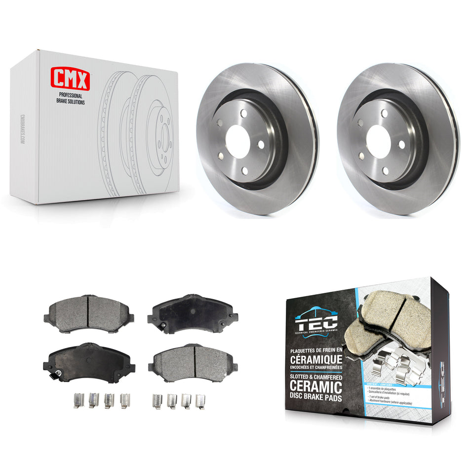 Front Disc Brake Rotors And Ceramic Pads Kit For Jeep Wrangler JK With 332mm Diameter Rotor K8T-103042