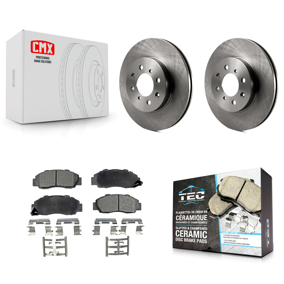 Front Disc Brake Rotors And Ceramic Pads Kit For 1992-1993 Acura Integra GS-R K8T-103043