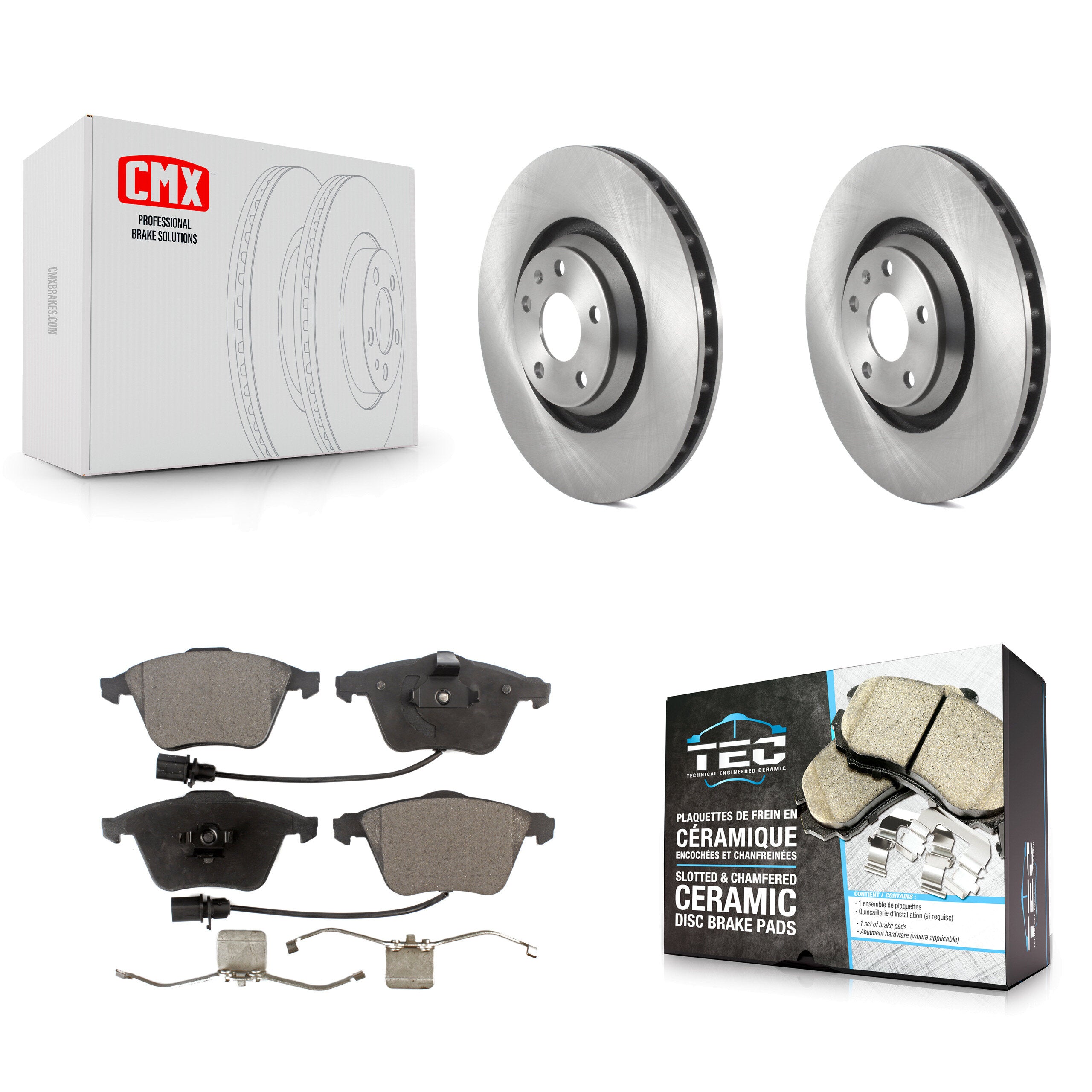 Front Disc Brake Rotors And Ceramic Pads Kit For Audi TT Quattro TTS K8T-103050
