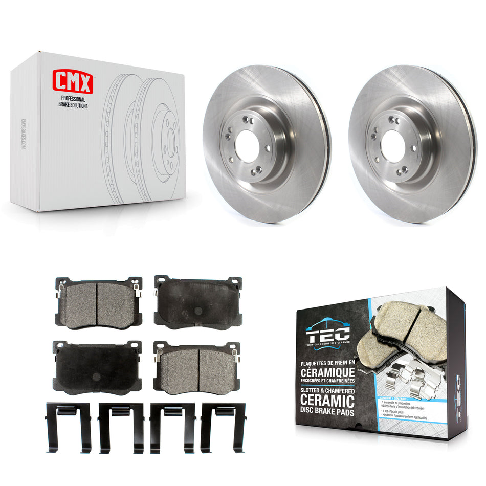 Front Disc Brake Rotors And Ceramic Pads Kit For Hyundai Genesis G80 Kia K900 3.8L K8T-103052