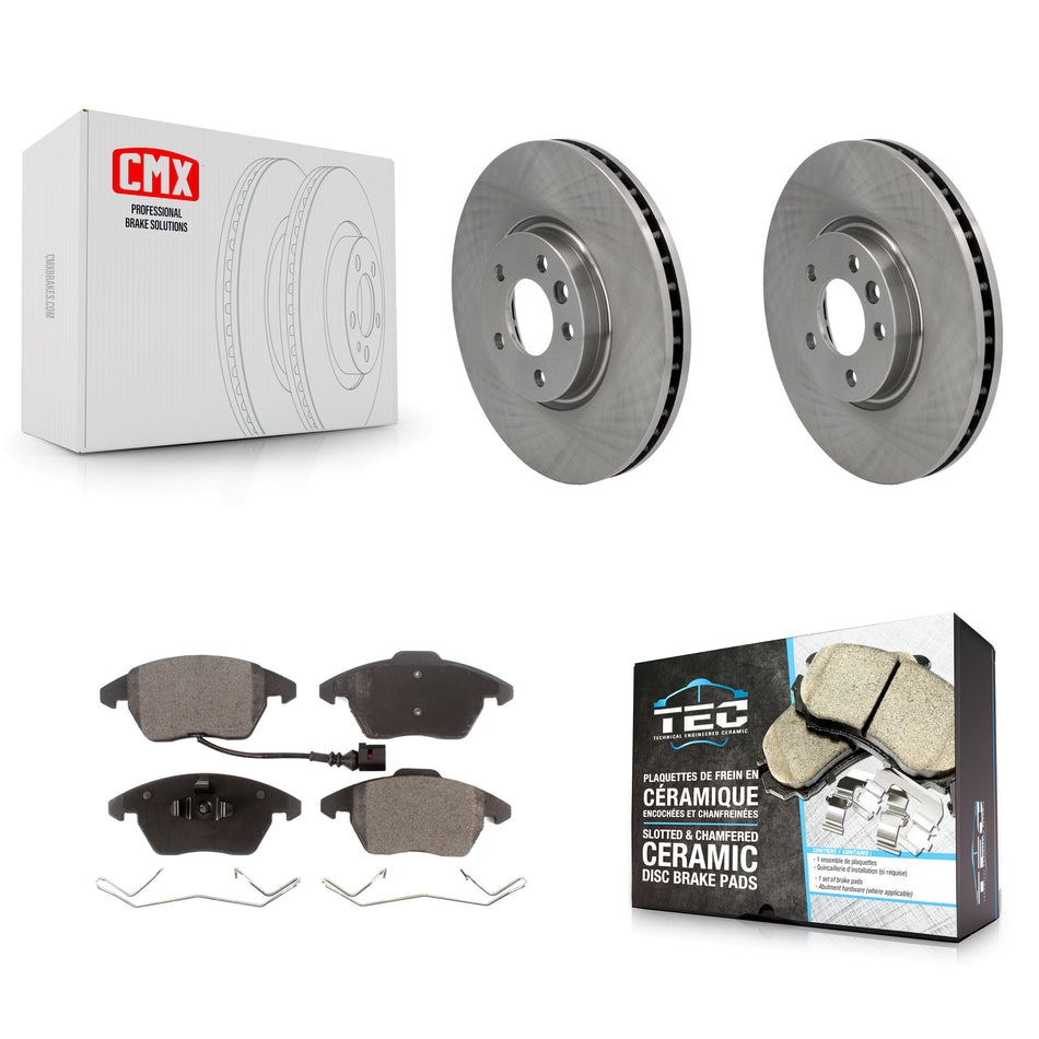 Front Disc Brake Rotors And Ceramic Pads Kit For Volkswagen CC With 340mm Diameter Rotor K8T-103053