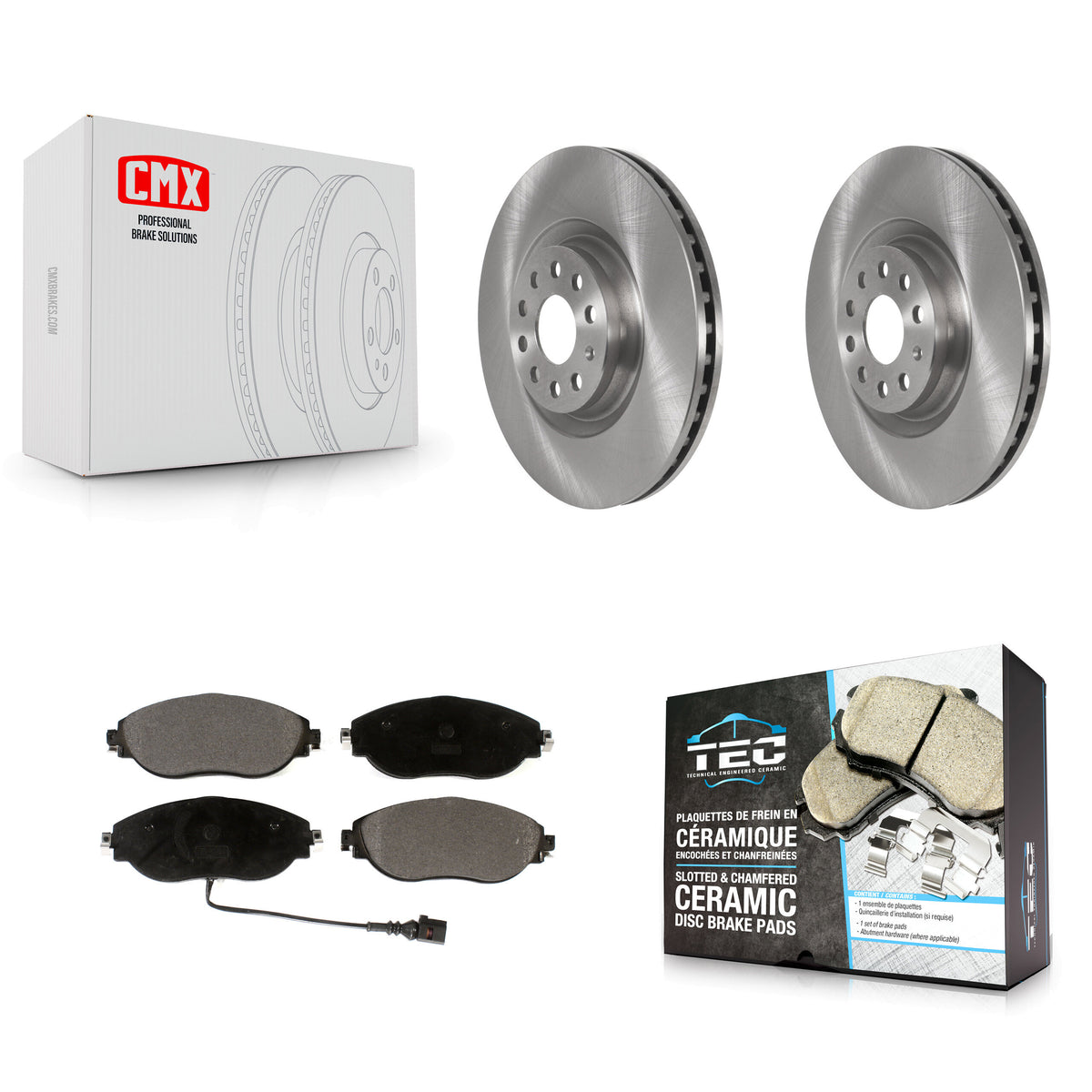 Front Brake Rotor & Ceramic Pad Kit For Volkswagen Tiguan Jetta Audi Q3 GTI Golf R Arteon K8T-103058