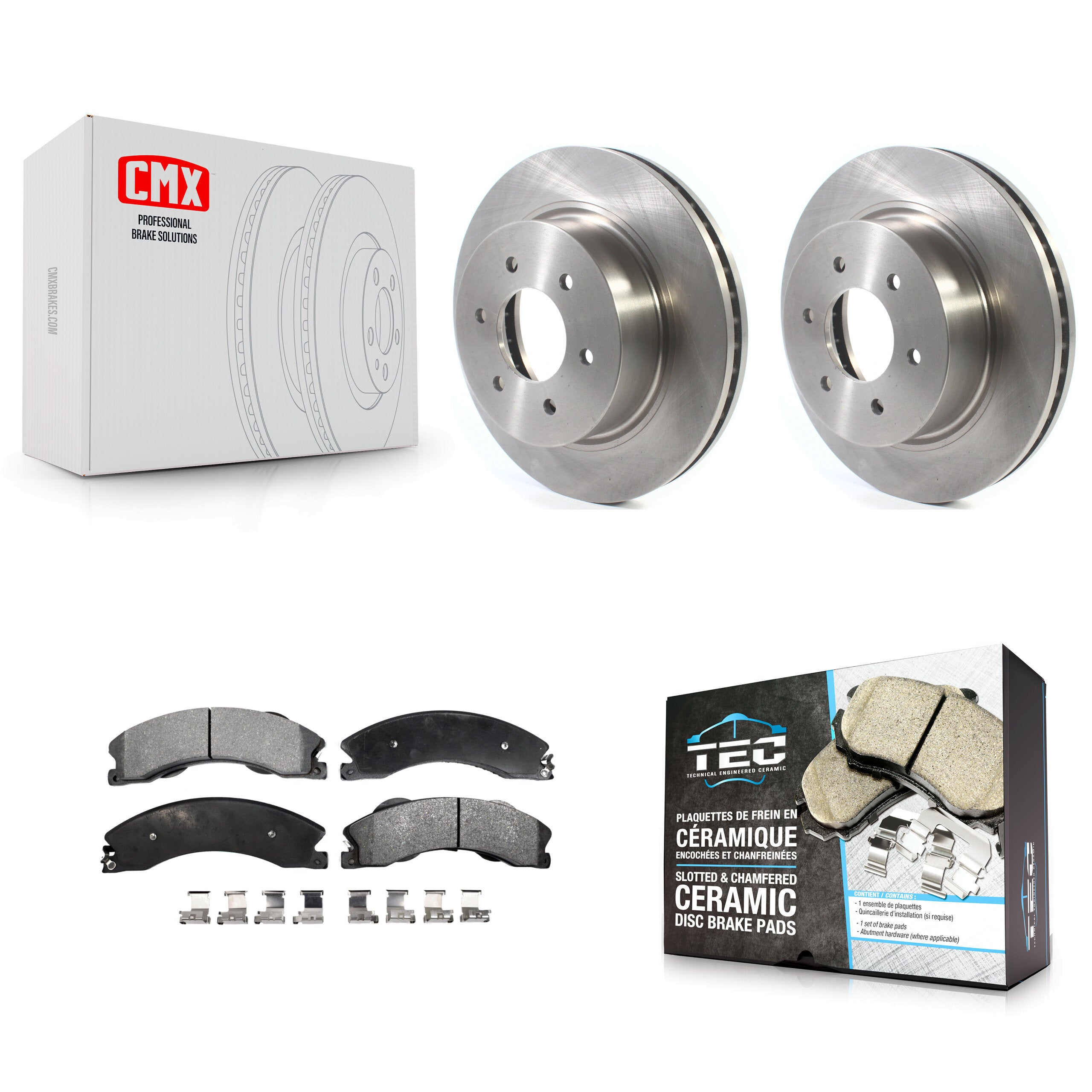 Front Disc Brake Rotors And Ceramic Pads Kit For 2016-2022 Nissan