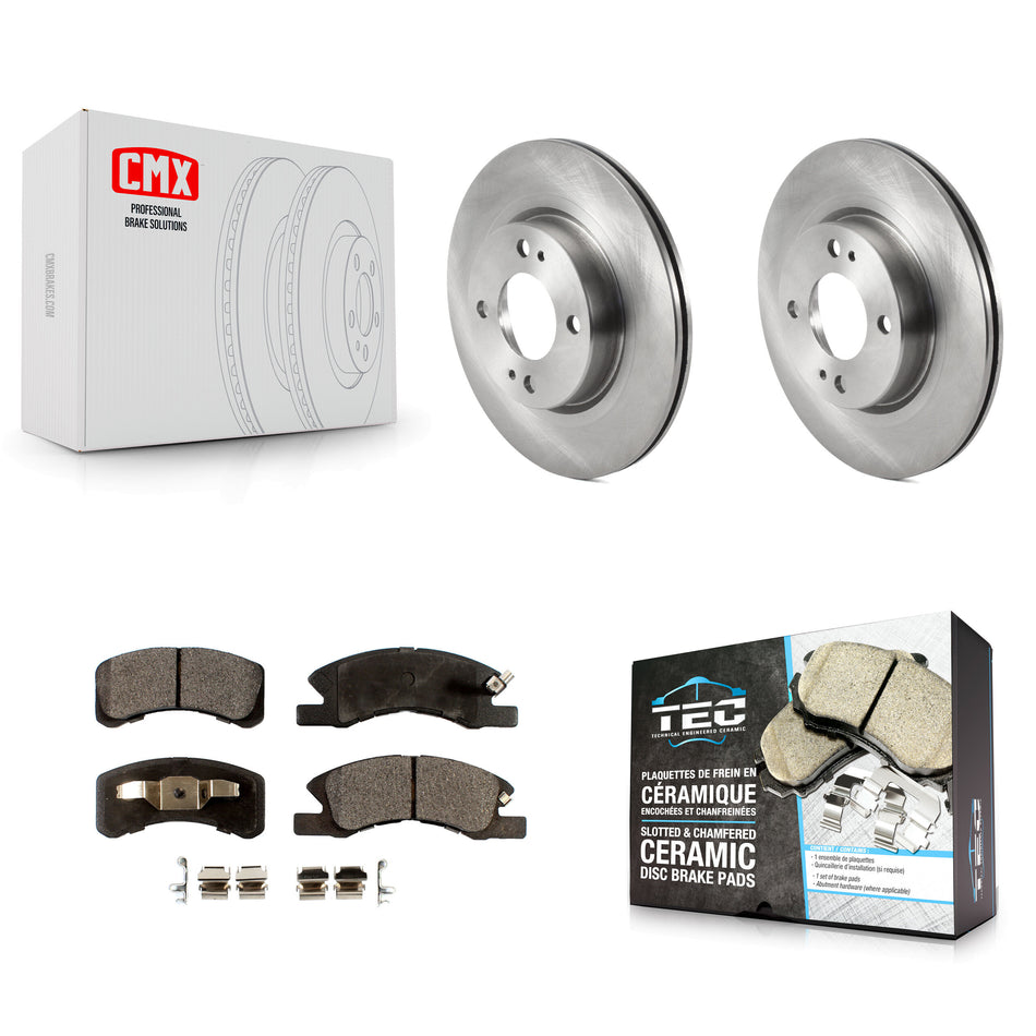 Front Disc Brake Rotors And Ceramic Pads Kit For 2017-2022 Mitsubishi Mirage G4 K8T-103065