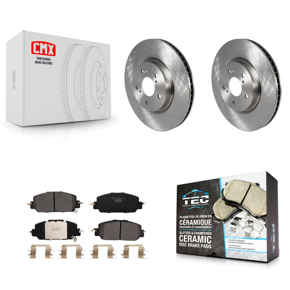 Front Disc Brake Rotors And Ceramic Pads Kit For Honda CR-V K8T-103068