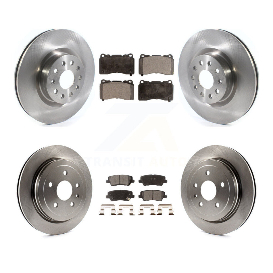 Front Rear Disc Brake Rotors And Ceramic Pads Kit For Cadillac CTS With 18" Factory Wheels K8T-103077