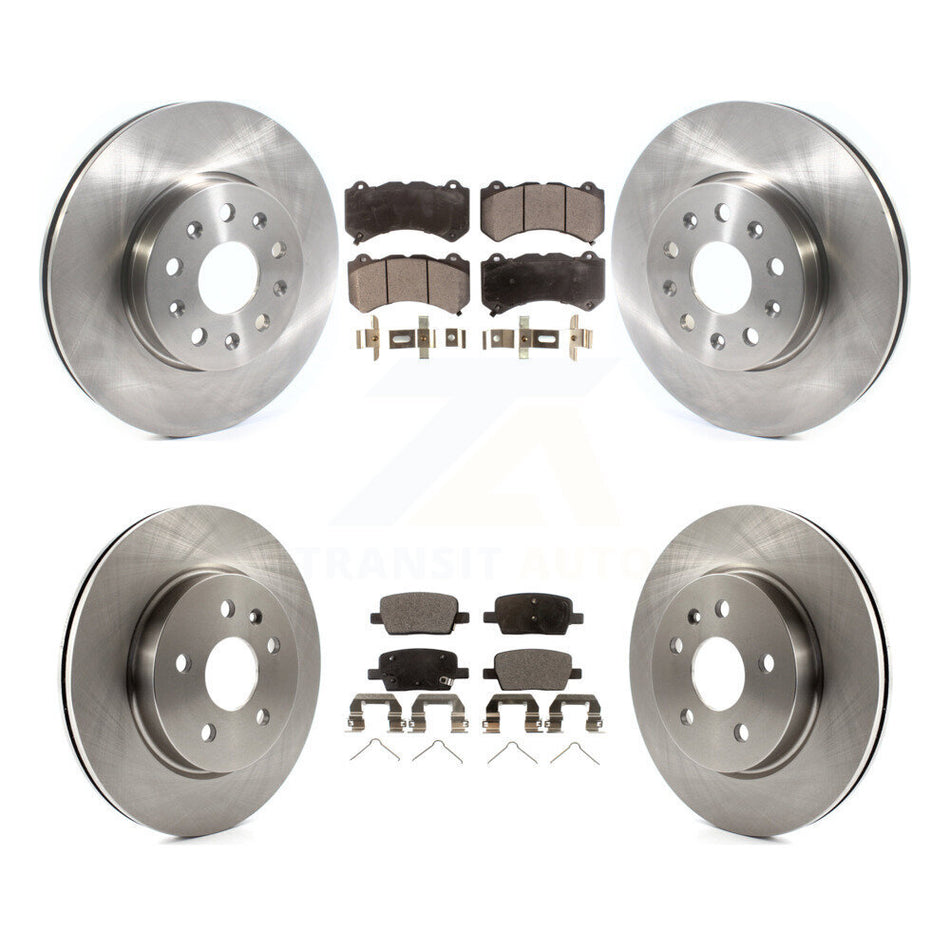 Front Rear Disc Brake Rotors And Ceramic Pads Kit For 2019-2020 Chevrolet Camaro LT LS With 6 Piston Brembo Calipers K8T-103082