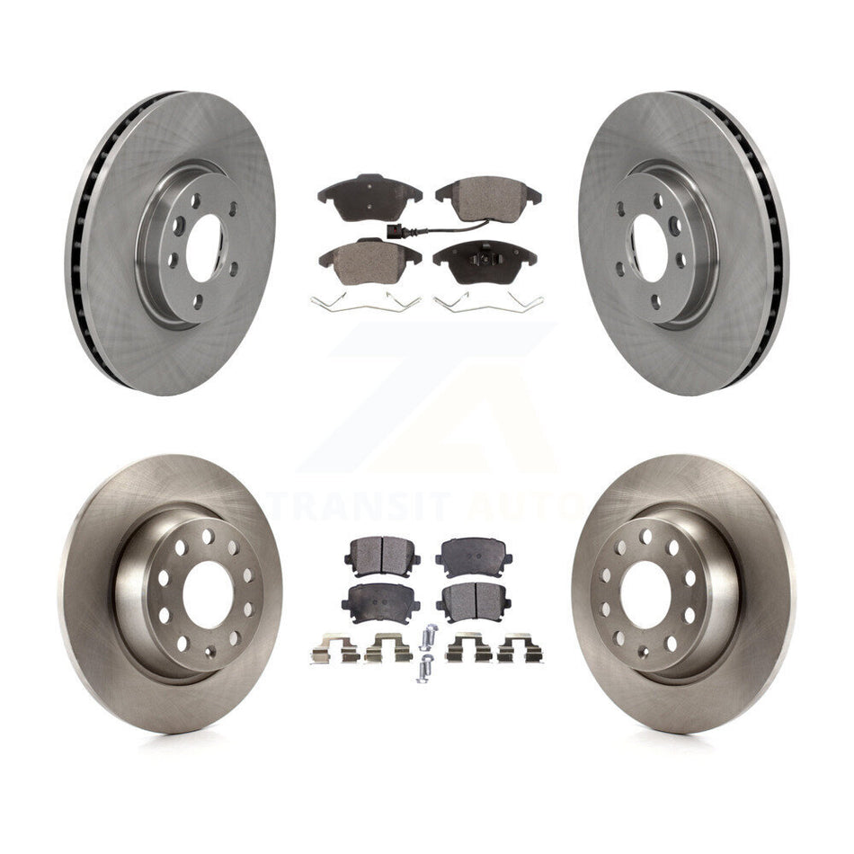 Front Rear Disc Brake Rotors And Ceramic Pads Kit For Volkswagen CC With 340mm Diameter Rotor K8T-103117