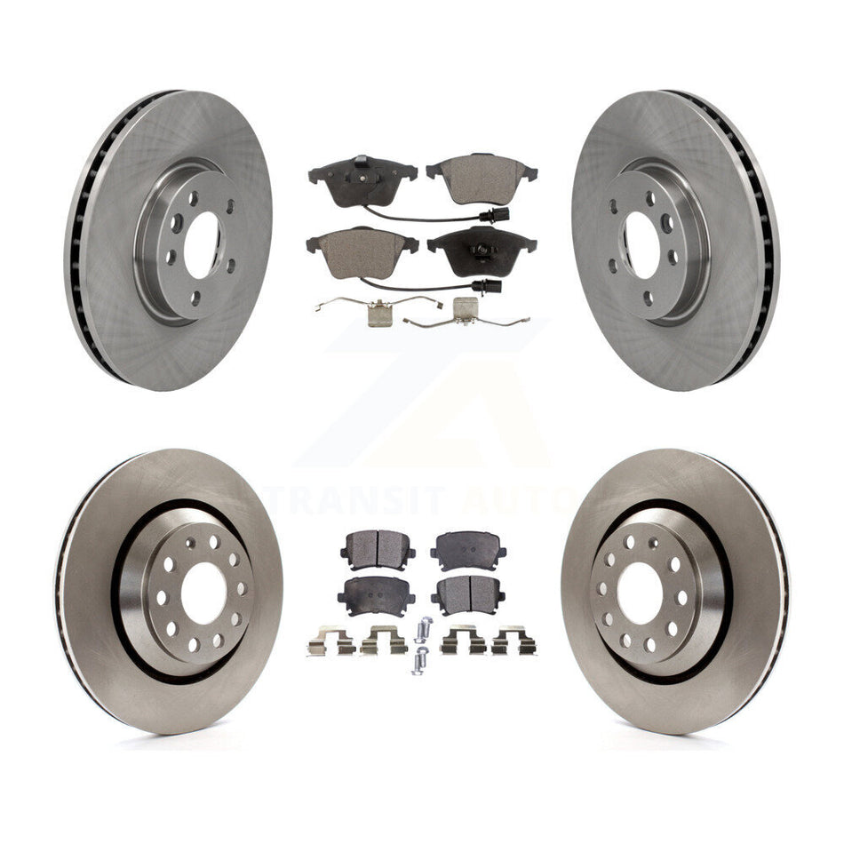 Front Rear Disc Brake Rotors And Ceramic Pads Kit For Volkswagen CC With 340mm Diameter Rotor K8T-103118