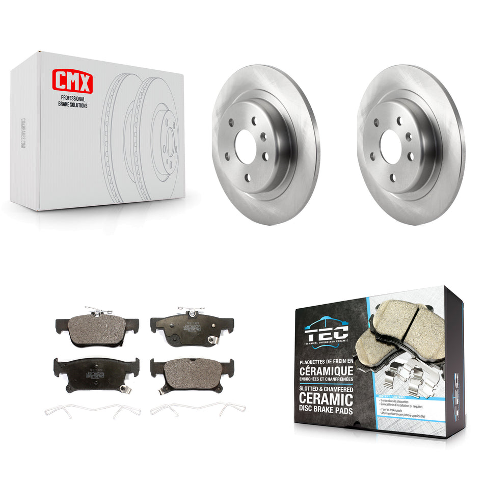 Rear Disc Brake Rotors And Ceramic Pads Kit For 2019-2020 Buick Envision With 315mm Diameter Rotor K8T-103153