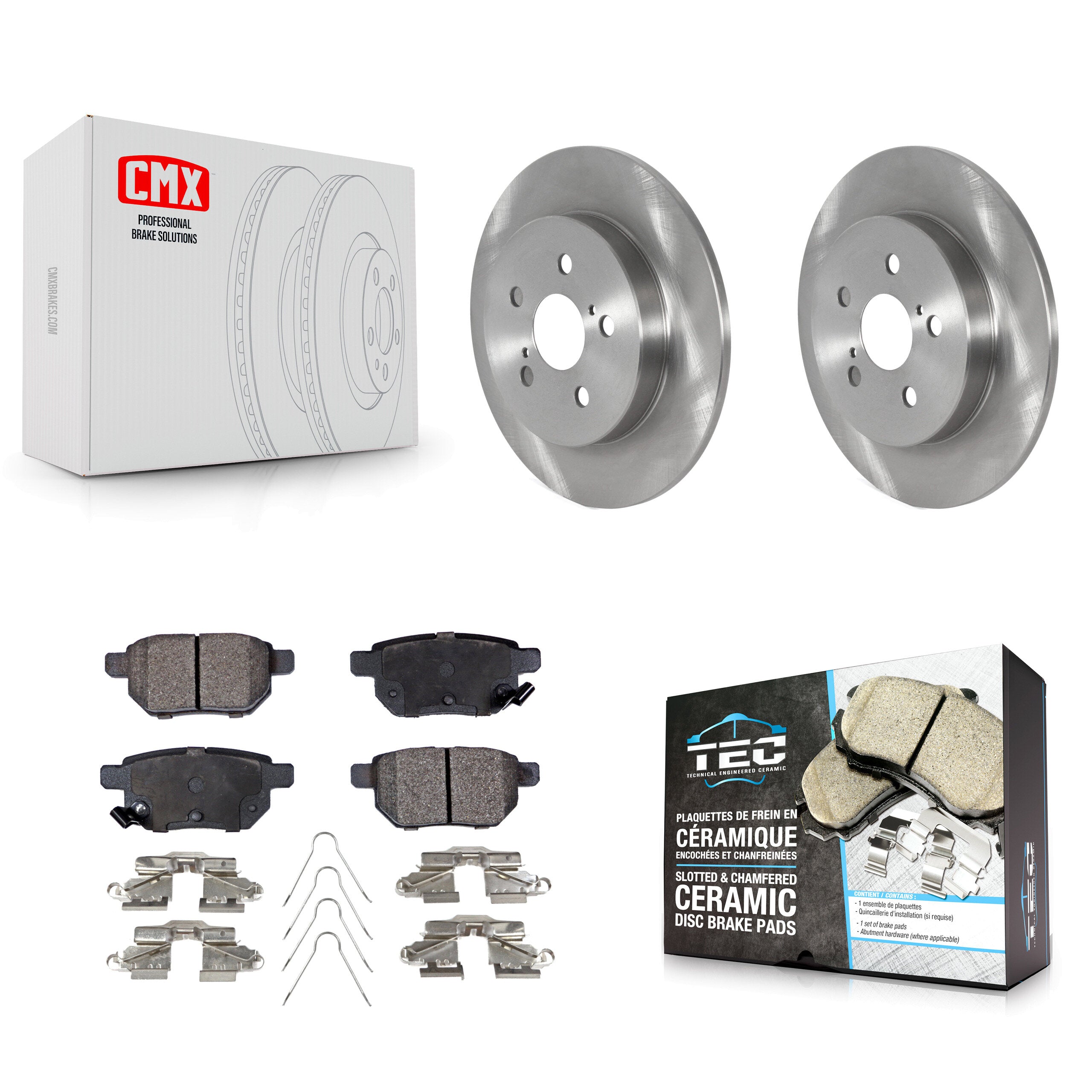 Rear Brake Rotor & Ceramic Pad Kit For 2019 Toyota Corolla 2.0L With Manual Parking K8T-103171