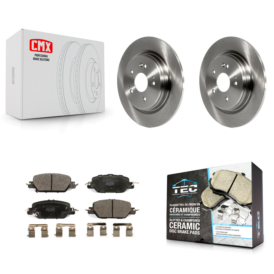 Rear Disc Brake Rotors And Ceramic Pads Kit For 2017-2022 Honda CR-V K8T-103173