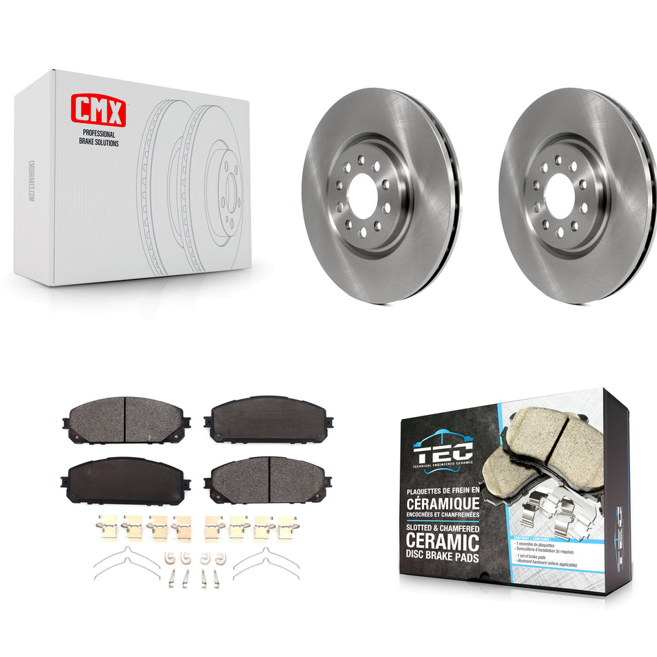 Front Disc Brake Rotors And Ceramic Pads Kit For 2014-2021 Jeep Cherokee With Dual Piston Caliper K8T-103181