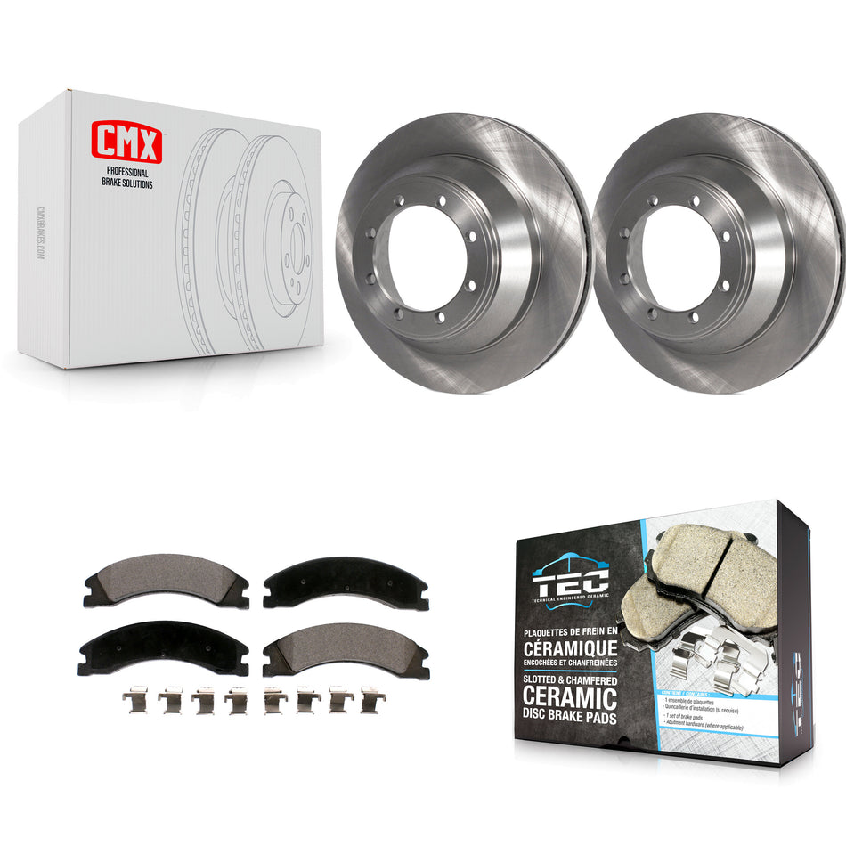 Rear Disc Brake Rotors And Ceramic Pads Kit For Ford E-450 Super Duty K8T-103198