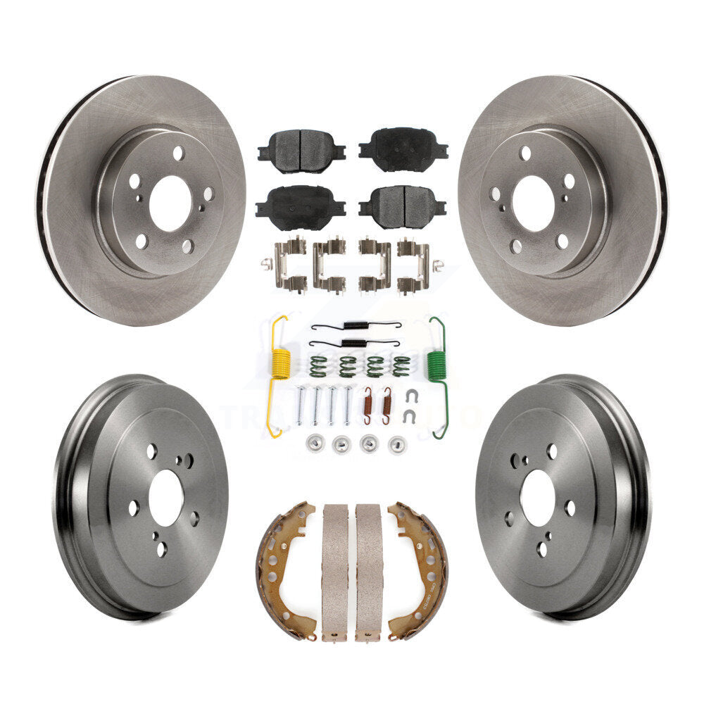 Front Rear Disc Brake Rotors Ceramic Pads And Drum Kit (7Pc) For 2001 Toyota Celica GT K8T-103251