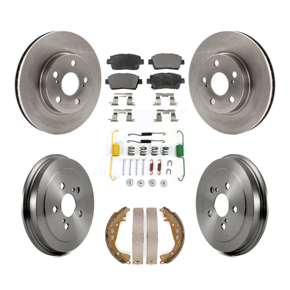 Front Rear Disc Brake Rotors Ceramic Pads And Drum Kit (7Pc) For 2000 Toyota Celica GT K8T-103252