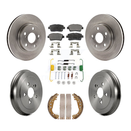 Front Rear Disc Brake Rotors Ceramic Pads And Drum Kit (7Pc) For 2000 Toyota Celica GT K8T-103252