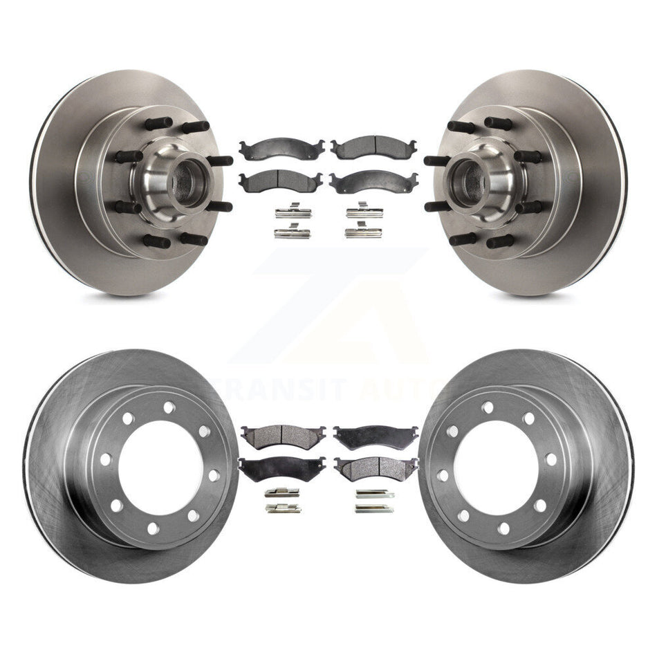 Front Rear Disc Brake Rotors And Ceramic Pads Kit For Ford E-250 Econoline E-350 Super Duty Club Wagon K8T-103324