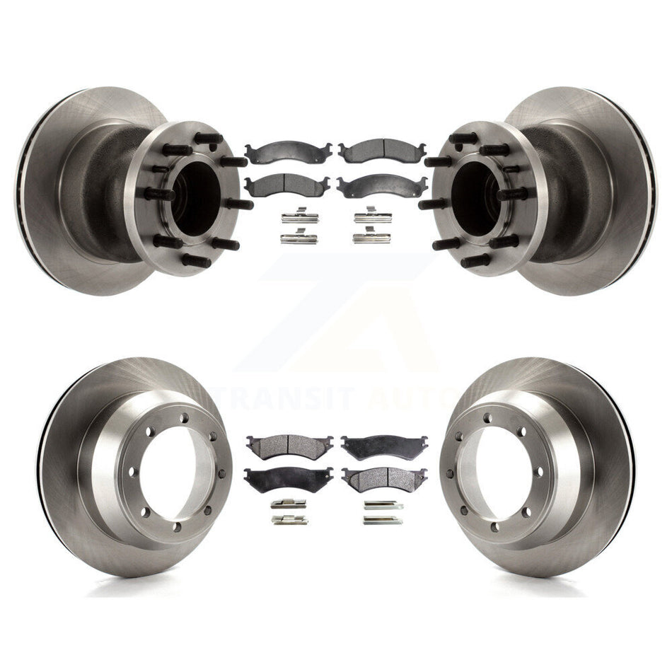 Front Rear Disc Brake Rotors And Ceramic Pads Kit For Ford E-350 Super Duty Econoline Club Wagon K8T-103329