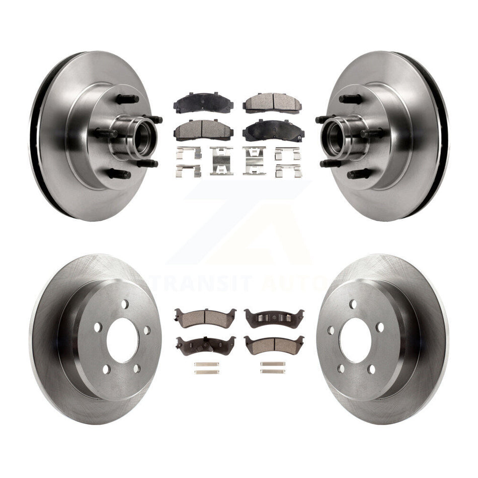Front Rear Disc Brake Rotors And Ceramic Pads Kit For 1998-2001 Ford Ranger RWD with 2-Wheel ABS Coil front springs K8T-103331