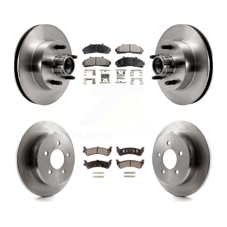 Front Rear Disc Brake Rotors And Ceramic Pads Kit For 1998-2001 Ford Ranger RWD with 2-Wheel ABS Coil front springs K8T-103331
