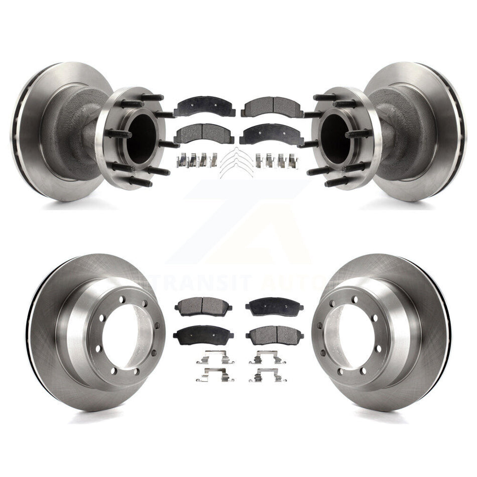 Front Rear Disc Brake Rotors And Ceramic Pads Kit For Ford F-350 Super Duty K8T-103340