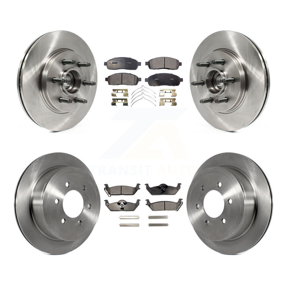Front Rear Disc Brake Rotors And Ceramic Pads Kit For Ford F-150 Lincoln Mark LT RWD K8T-103350