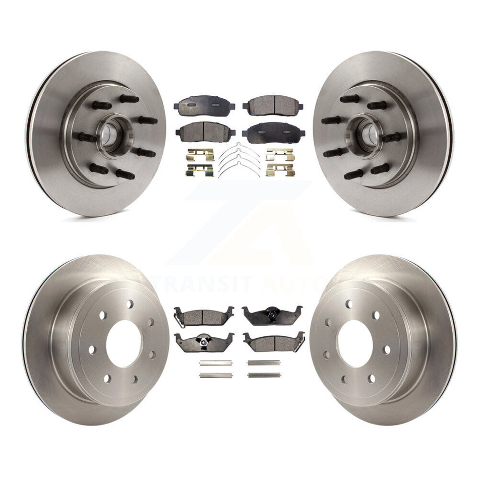 Front Rear Disc Brake Rotors And Ceramic Pads Kit For Ford F-150 Lincoln Mark LT RWD K8T-103351