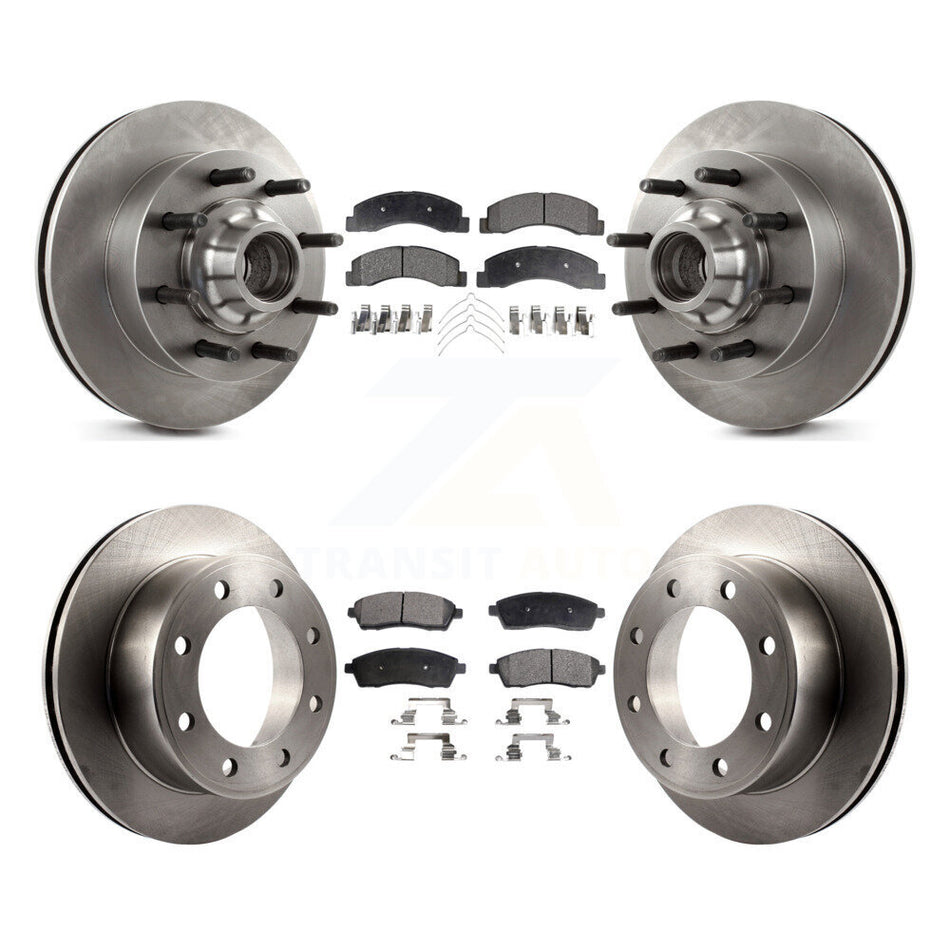 Front Rear Disc Brake Rotors And Ceramic Pads Kit For 2003-2004 Ford F-250 Super Duty F-350 Excursion K8T-103352