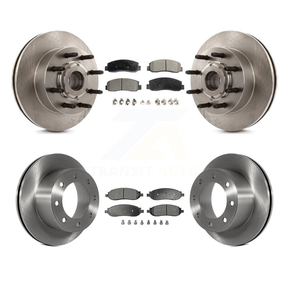 Front Rear Disc Brake Rotors And Ceramic Pads Kit For 2005-2007 Ford F-250 Super Duty F-350 RWD K8T-103353