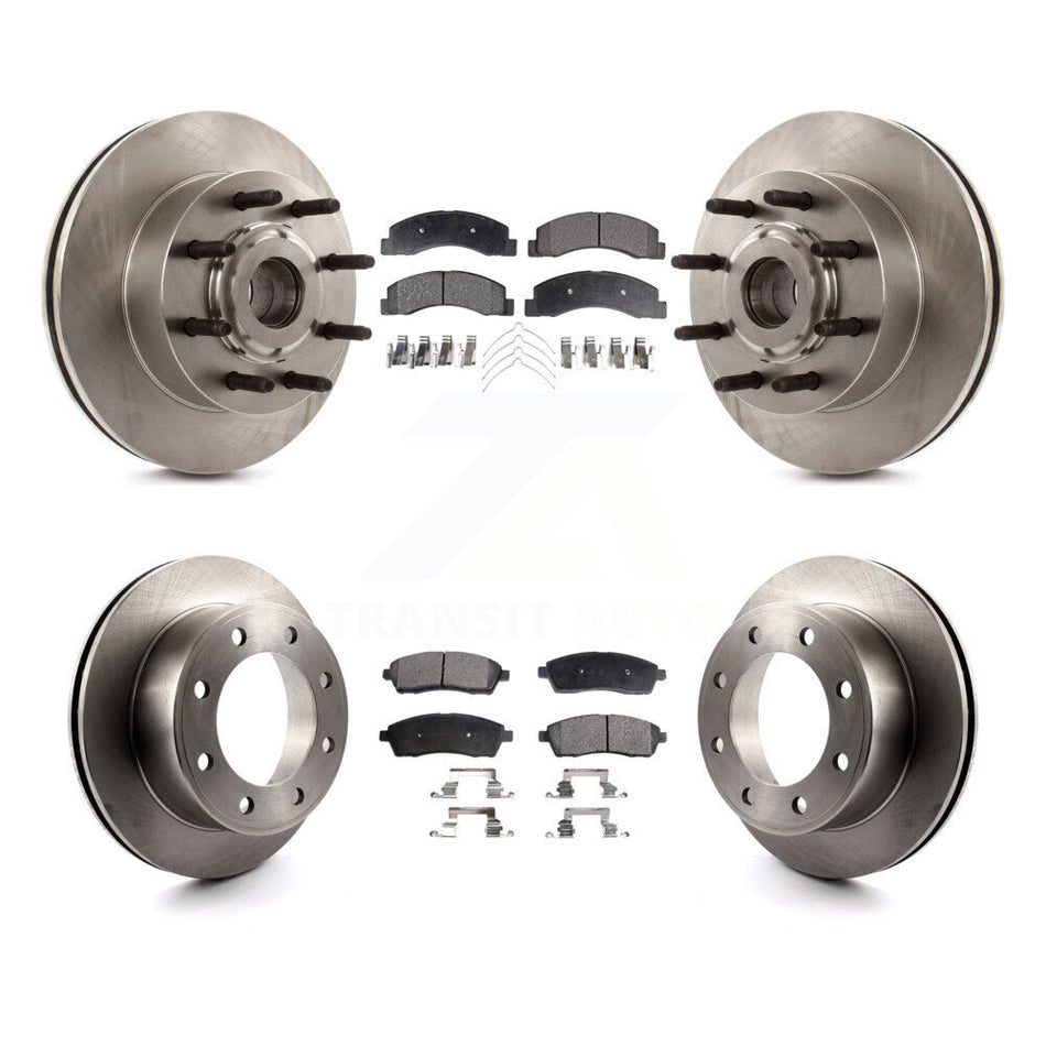 Front Rear Disc Brake Rotors And Ceramic Pads Kit For 2005 Ford Excursion RWD K8T-103354