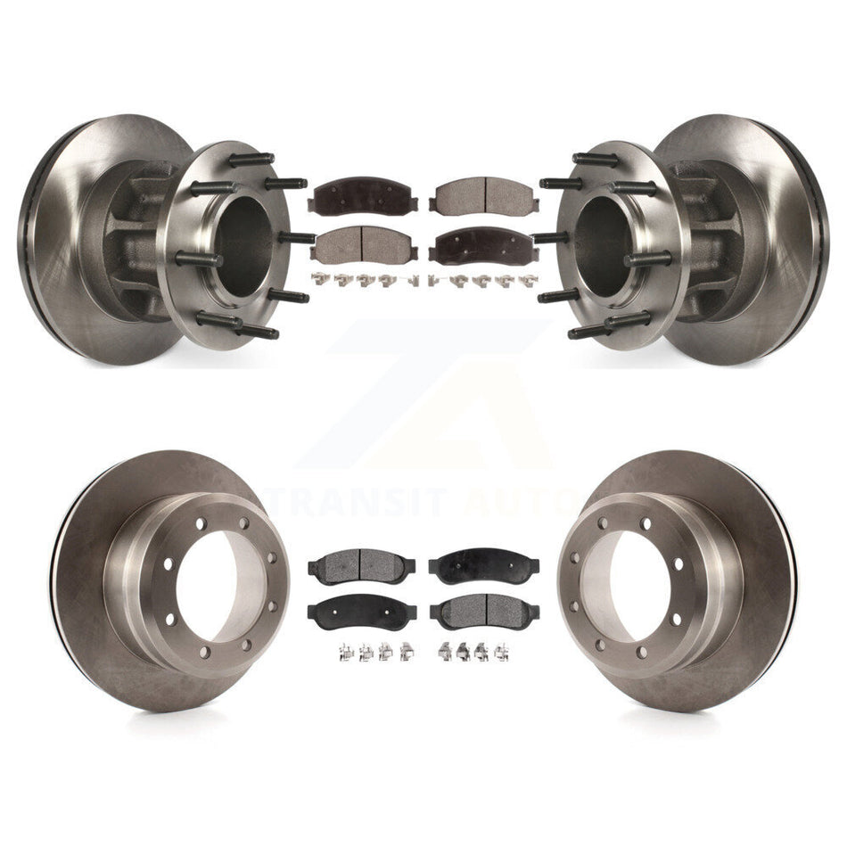 Front Rear Disc Brake Rotors And Ceramic Pads Kit For 2011 Ford F-350 Super Duty RWD With Dual Wheels K8T-103362