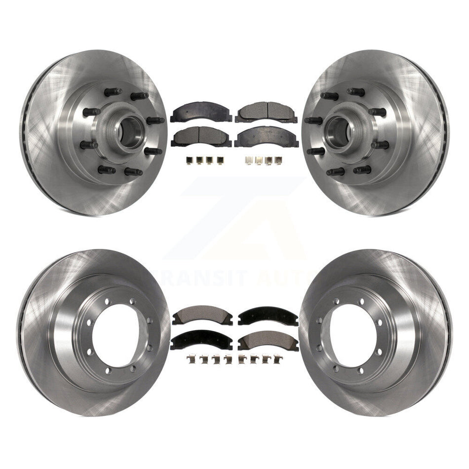 Front Rear Disc Brake Rotors And Ceramic Pads Kit For Ford E-450 Super Duty With Single Wheels K8T-103368