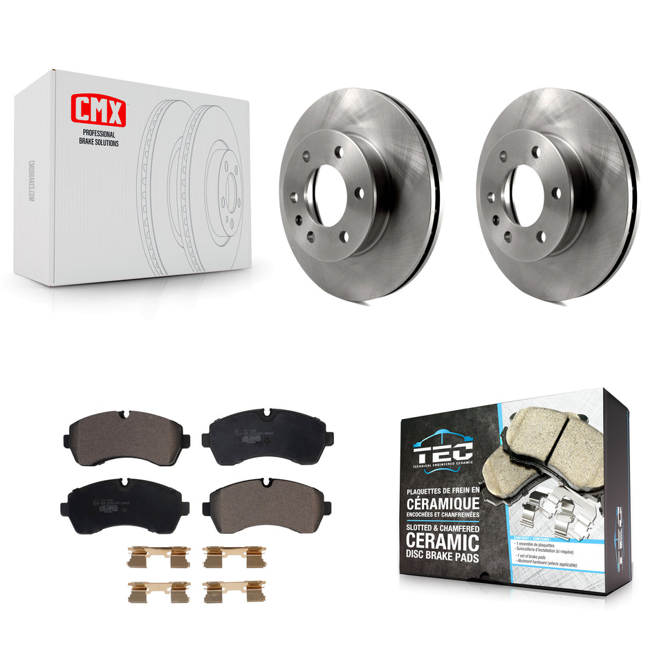 Front Disc Brake Rotors And Ceramic Pads Kit For Sprinter 3500 Mercedes-Benz 2500 Freightliner Dodge 1500 4500 3500XD K8T-103405