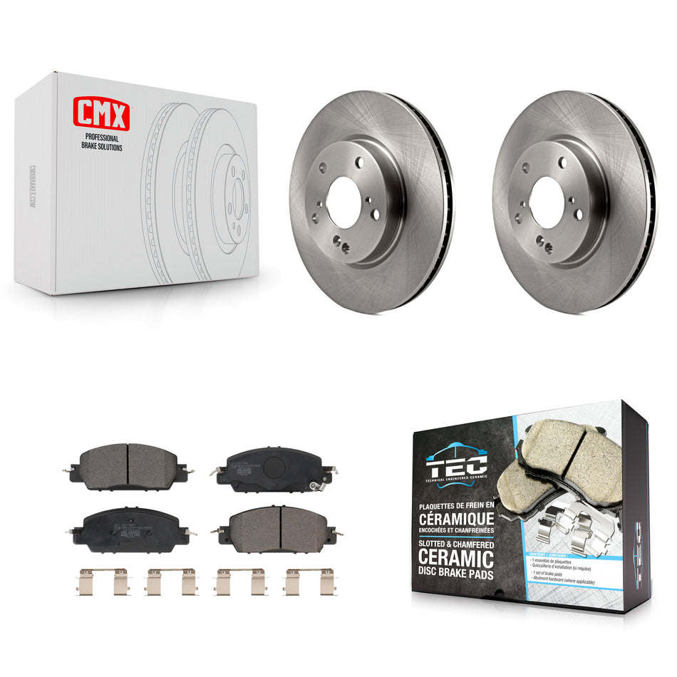 Front Disc Brake Rotors And Ceramic Pads Kit For 2017 Honda Accord LX-S K8T-103420