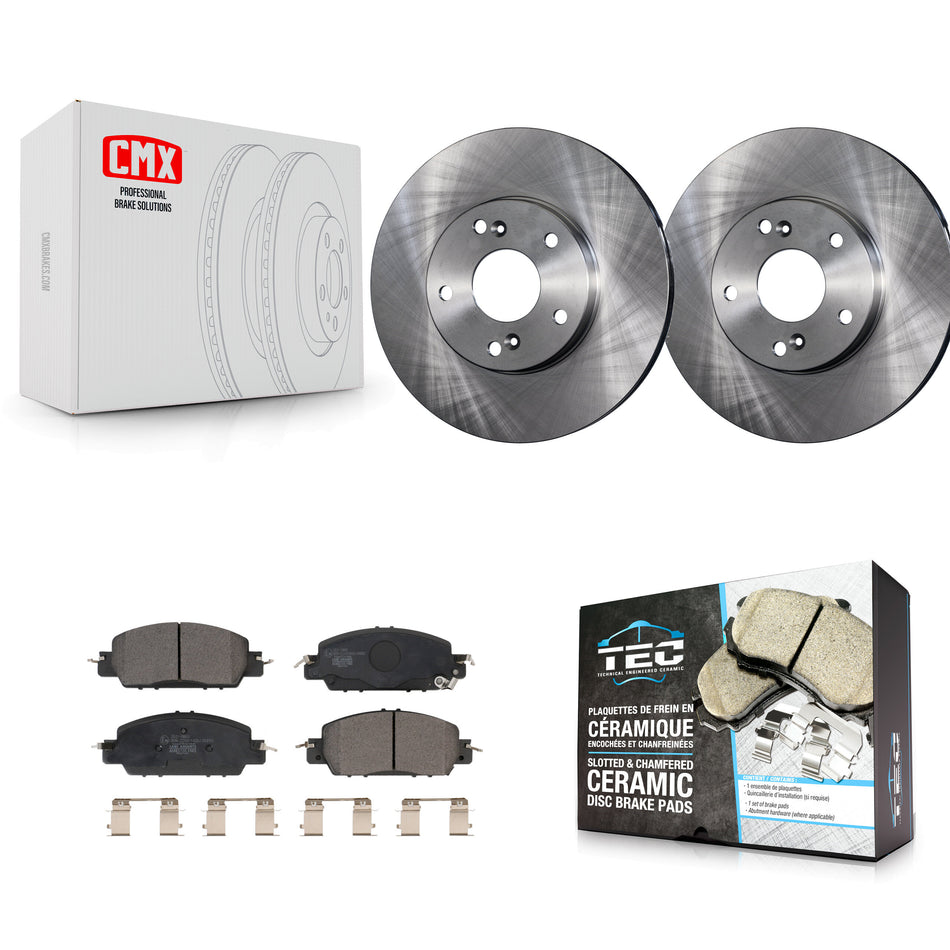 Front Disc Brake Rotors And Ceramic Pads Kit For 2016 Honda Accord LX-S with 2.4L K8T-103421