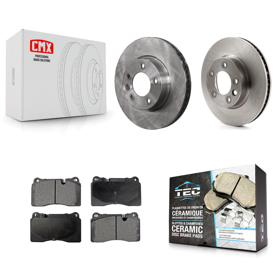 Front Disc Brake Rotors And Ceramic Pads Kit For Volkswagen Touareg K8T-103459