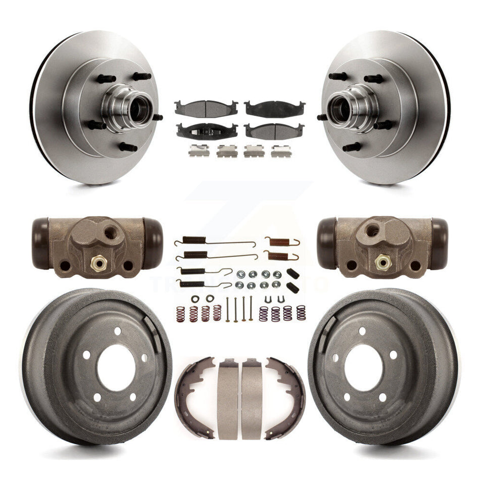 Front Rear Disc Brake Rotors Ceramic Pads And Drum Kit (9Pc) For 1997-1997 Ford E-150 Econoline Club Wagon 15/16" Bore K8T-103483