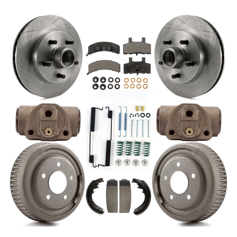 Front Rear Disc Brake Rotors Ceramic Pads And Drum Kit (9Pc) For 1997 Chevrolet C1500 Suburban GAS engine With 10" Diameter K8T-103487